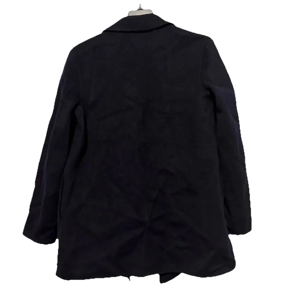 Theory‎ Sileena Nocturne Navy Winsome 2 double face wool coat MEDIUM NWT $595
